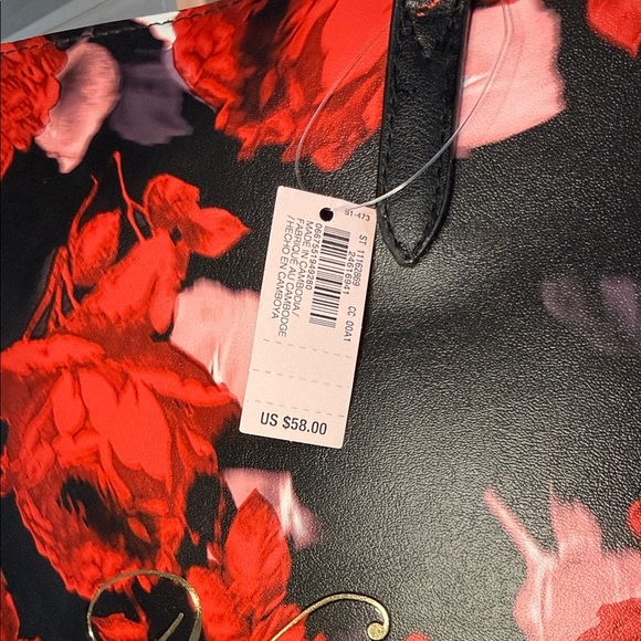 Victoria's Secret Black and Red Rose Tote - Picture 2 of 7
